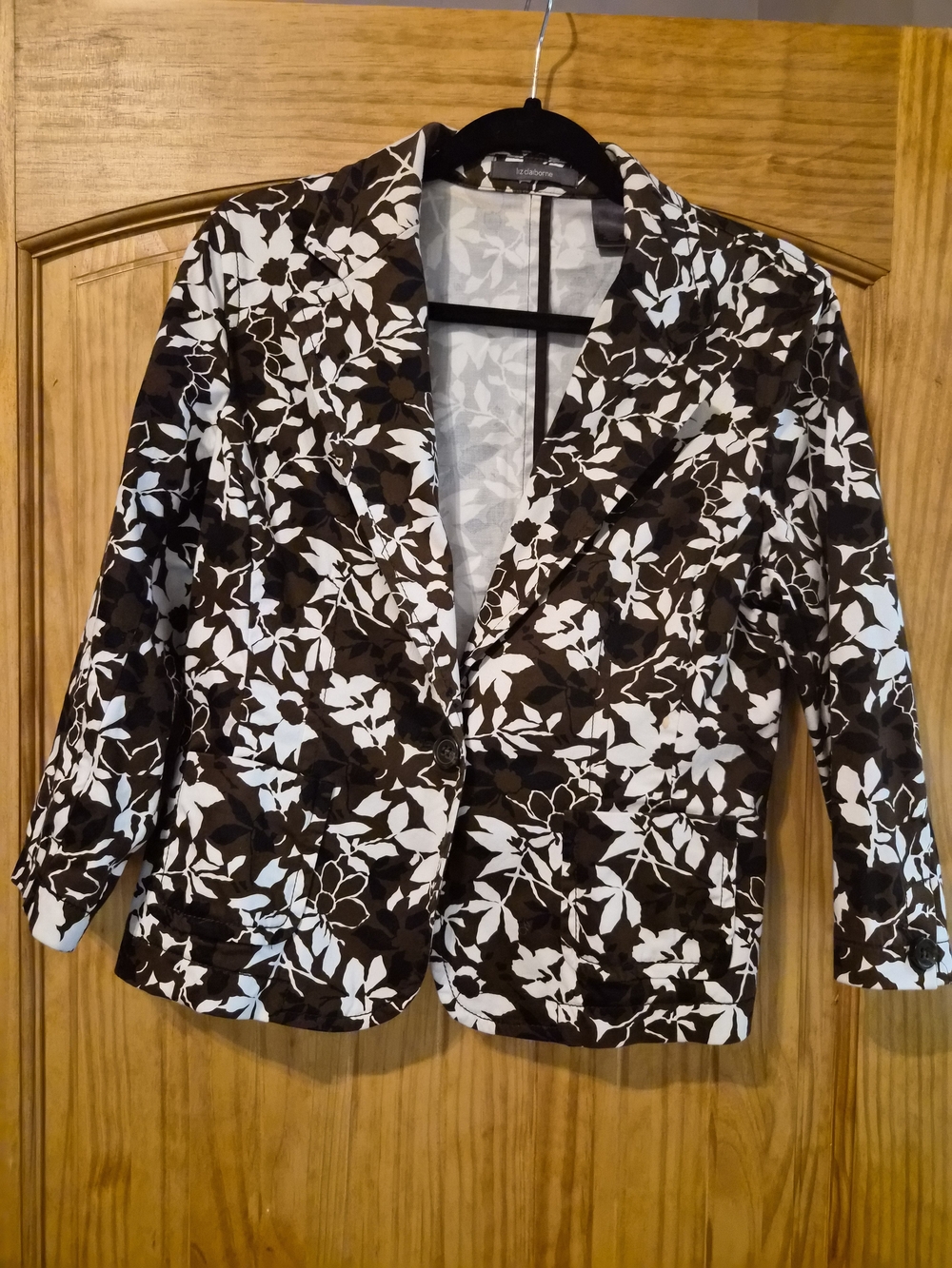 Black & White Floral Blazer Jacket - Women
